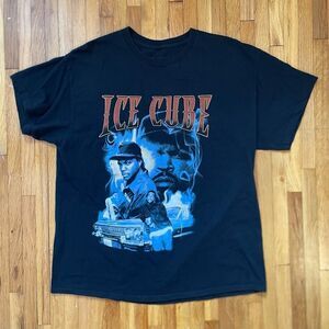 Ice Cube Hip Hop Rap World Tour Men’s Graphic Tee Shirt Size XL Black Multicolor